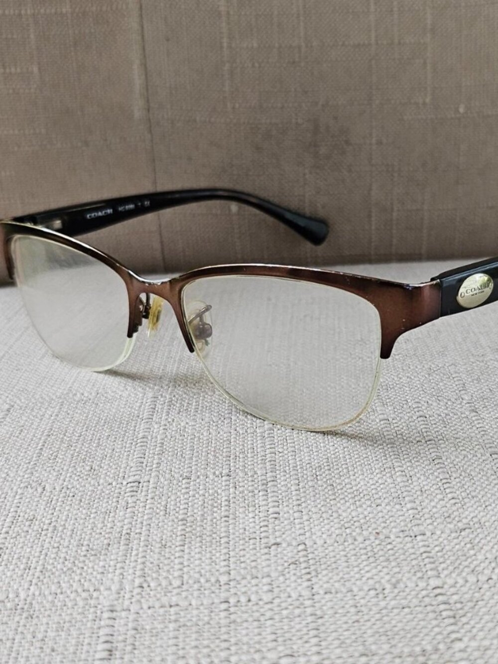 Coach Women Eyeglasses Frame Half Rim Eyewear Glasses HC5066 Satin Brown/Dark To